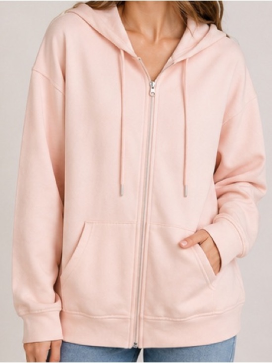 Hasting & Smith Tops - Women's Plus Size Light Pink Zip-Up Hoodie Size 2XL